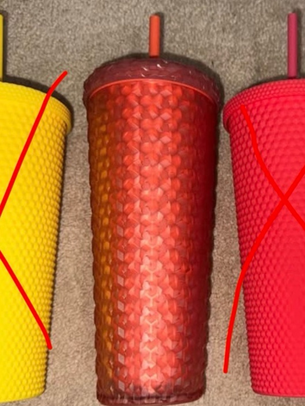 Textured Insulated Tumbler Cup - Coral/Orange